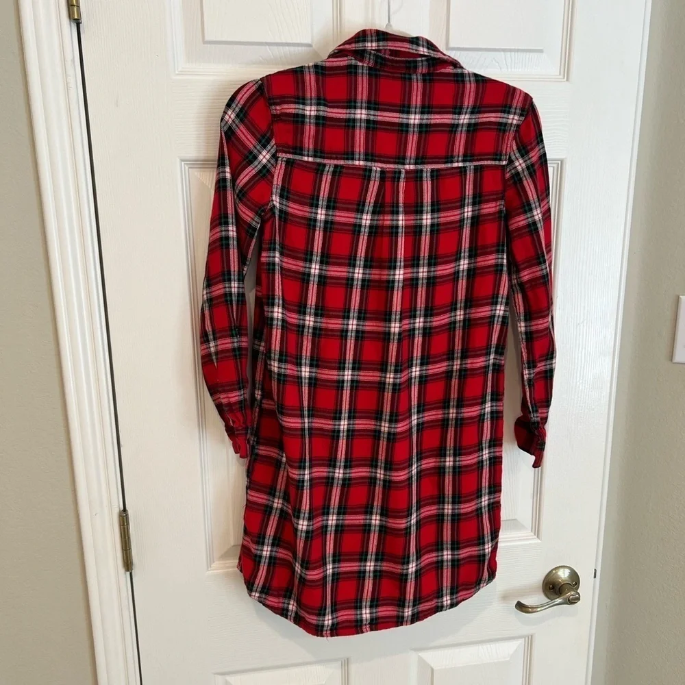 GAP Kids Red and Black Long Sleeve Plaid Dress Girls Size XL